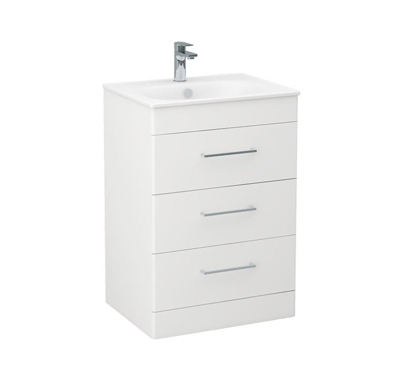 Imex Floor Standing Vanity Unit Imex Croma Floor Standing Three Drawer 600mm Vanity Unit with 1 Tap Hole Basin