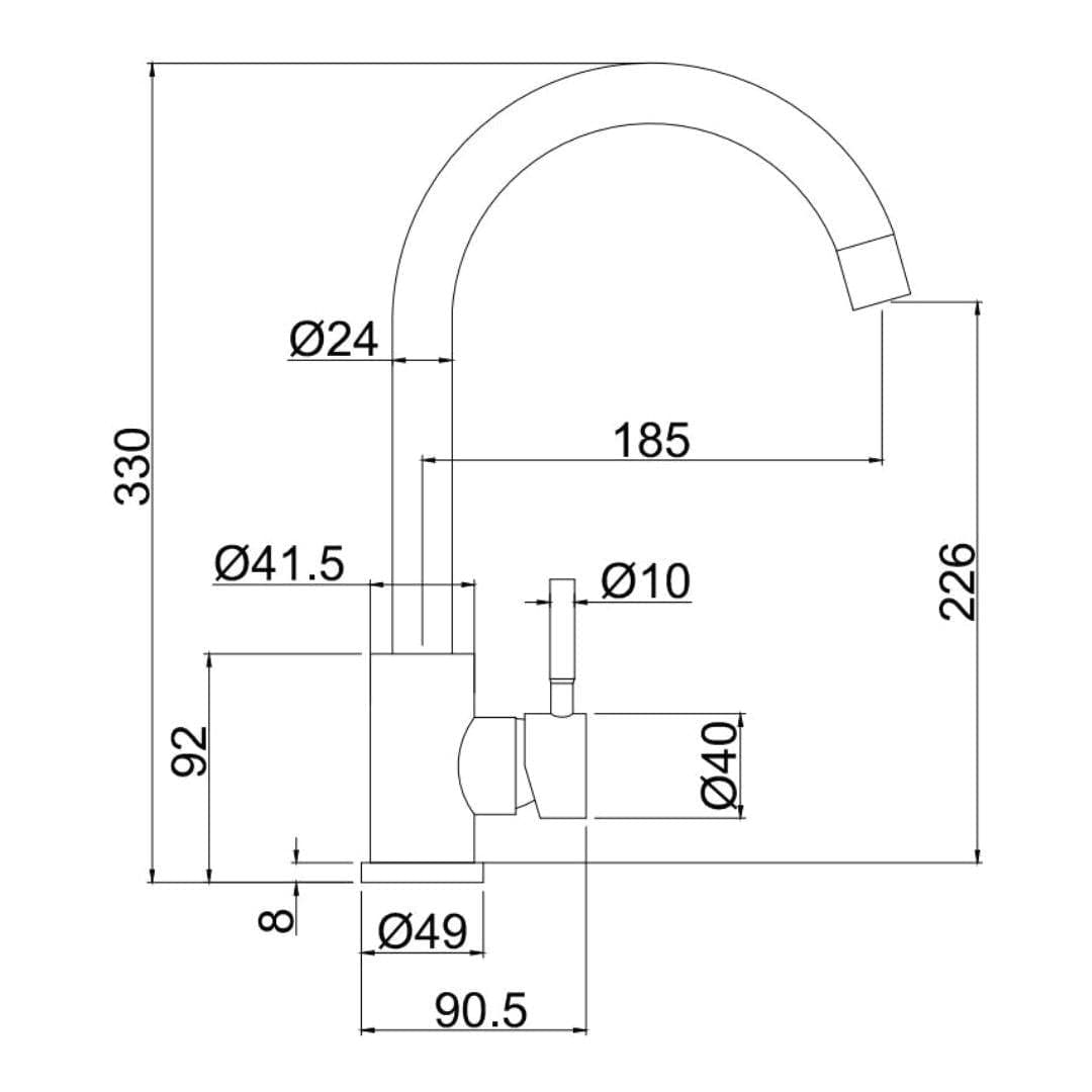 Aquarius Kitchen Tap Aquarius TrueCook - Series 92 - Single Lever Kitchen Mixer Tap