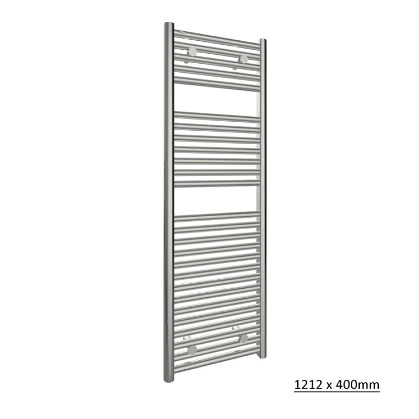 Tissino Ladder Rails 1212 x 400 / Central Heating Tissino Hugo2 Designer Towel Radiator in Chrome