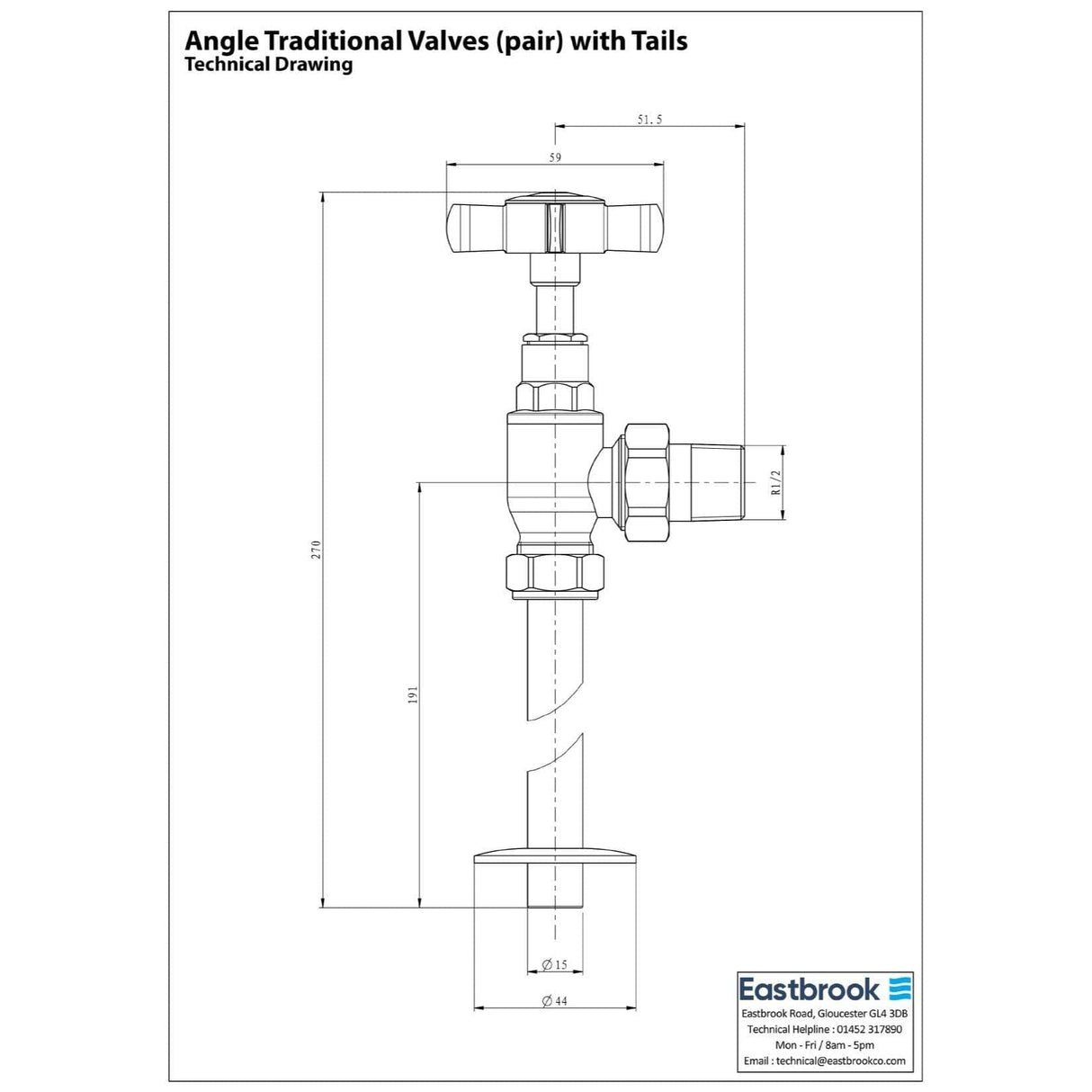 Eastbrook Radiator Valve Eastbrook Traditional Angled Radiator Valves Pair in Chrome