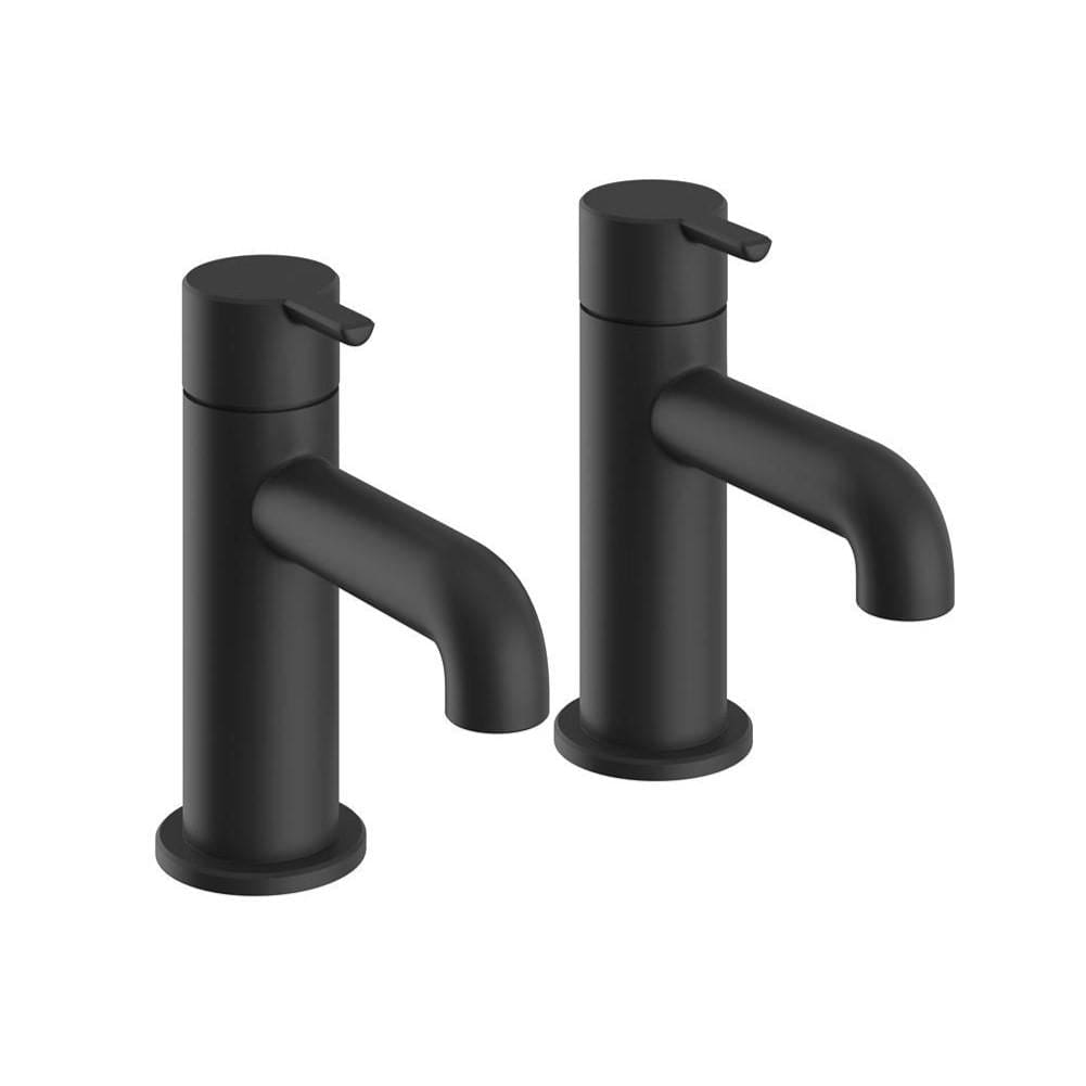 Heritage Pillar Bath Tap Matt Black Heritage Dartmouth Bath Pillar Taps (Pair)