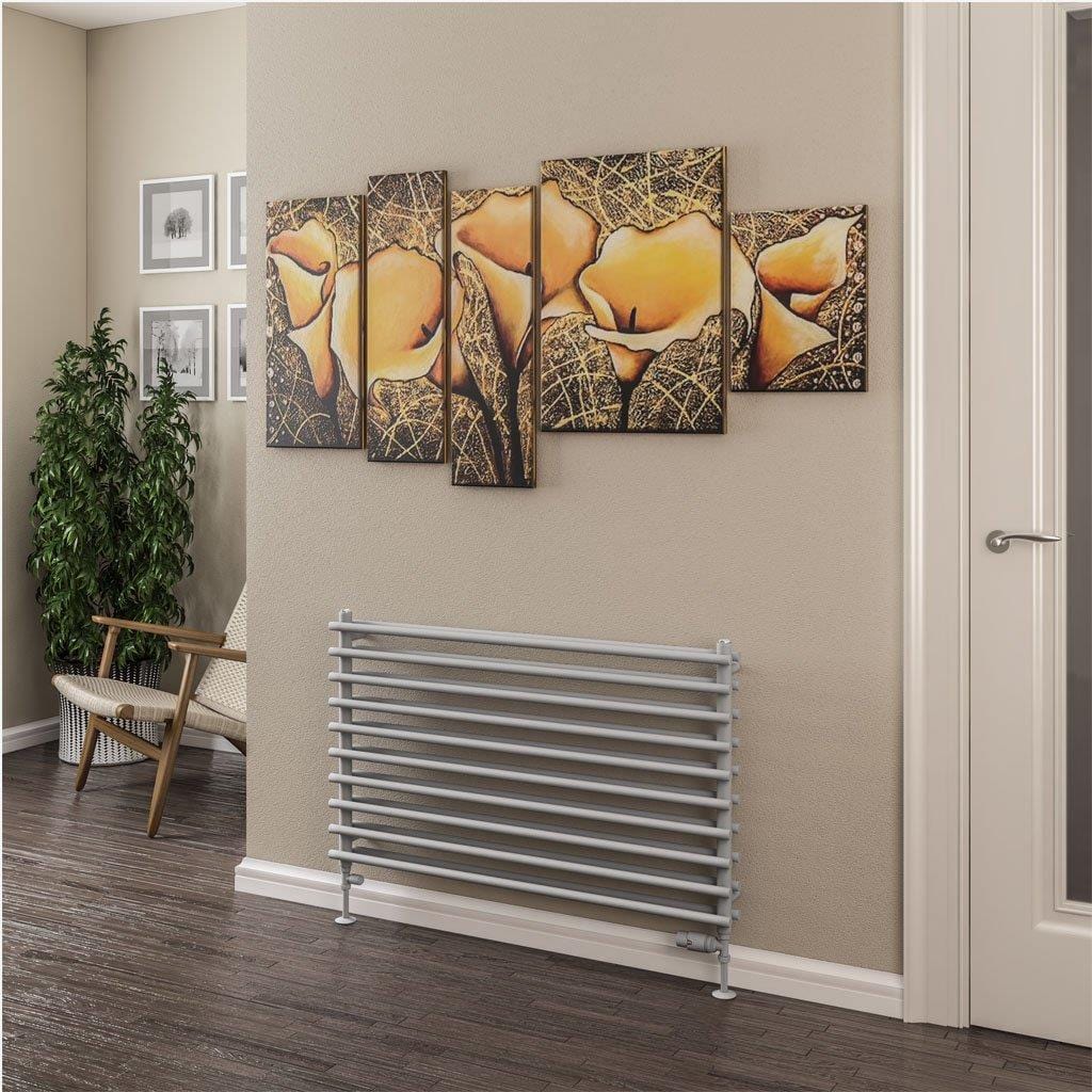 Eastbrook Designer Towel Radiator 600 x 1400mm Eastbrook Murano Horizontal Designer Radiator in Matt Grey