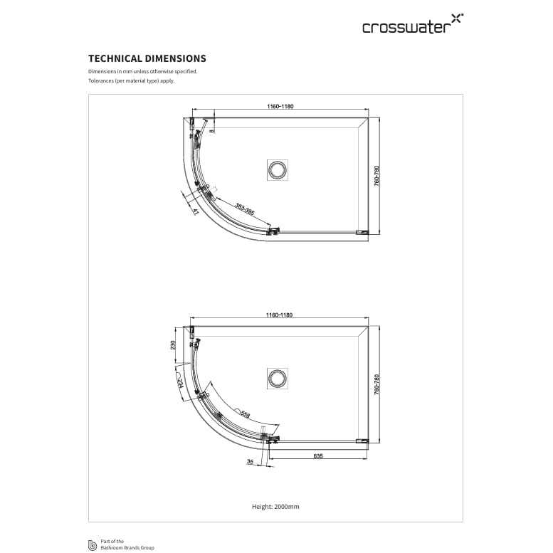Crosswater Quadrant Shower Enclosure Crosswater Optix Single Door Quadrant Shower Enclosure