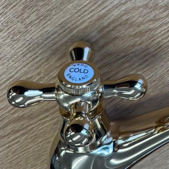 Vado Pillar Bath Tap Vado Victoriana Bath Pillar Taps (Pair) in Antique Gold