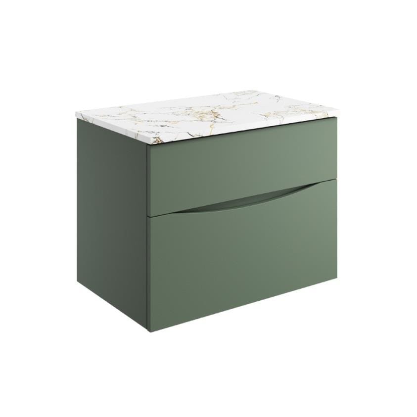 Crosswater Wall Mounted Vanity Unit Crosswater Glide II Wall Mounted Two Drawer Vanity Unit with Worktop