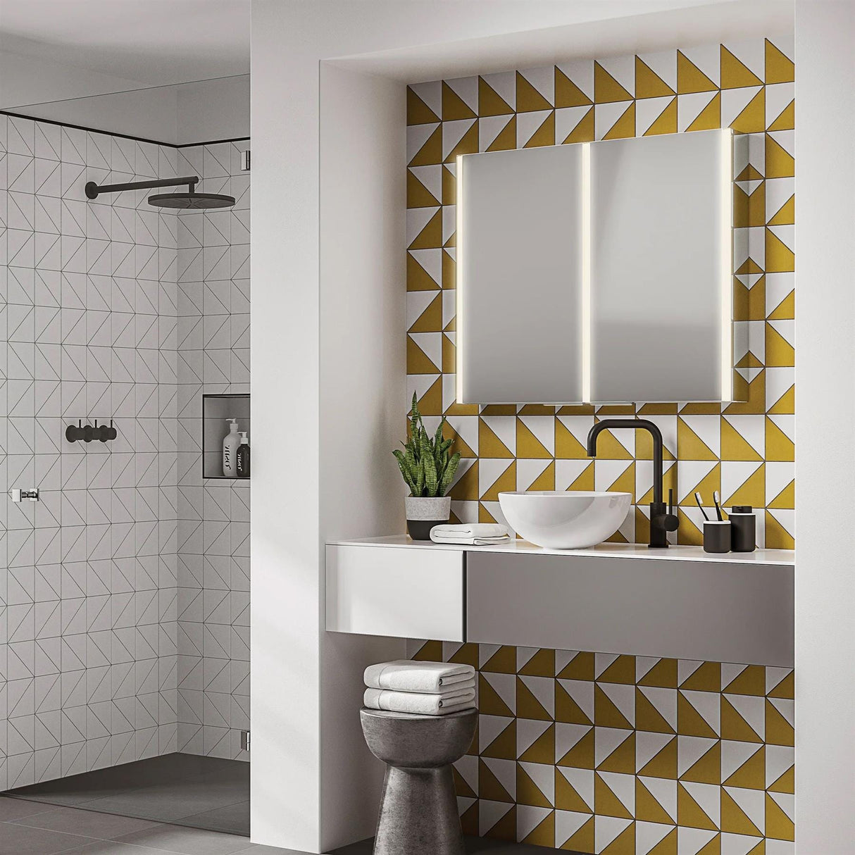 HiB Mirrored Cabinet HiB Xenon LED Colour Temperature Changing Mirrored Cabinet