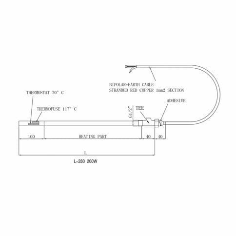 JTP Heating Element JTP Heating Element with T-Piece