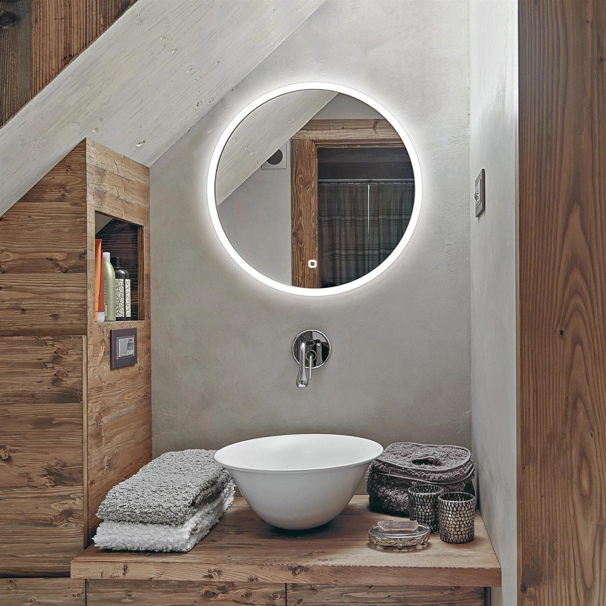 HiB Illuminated Mirror 600mm HiB Sphere Round LED Illuminated Mirror