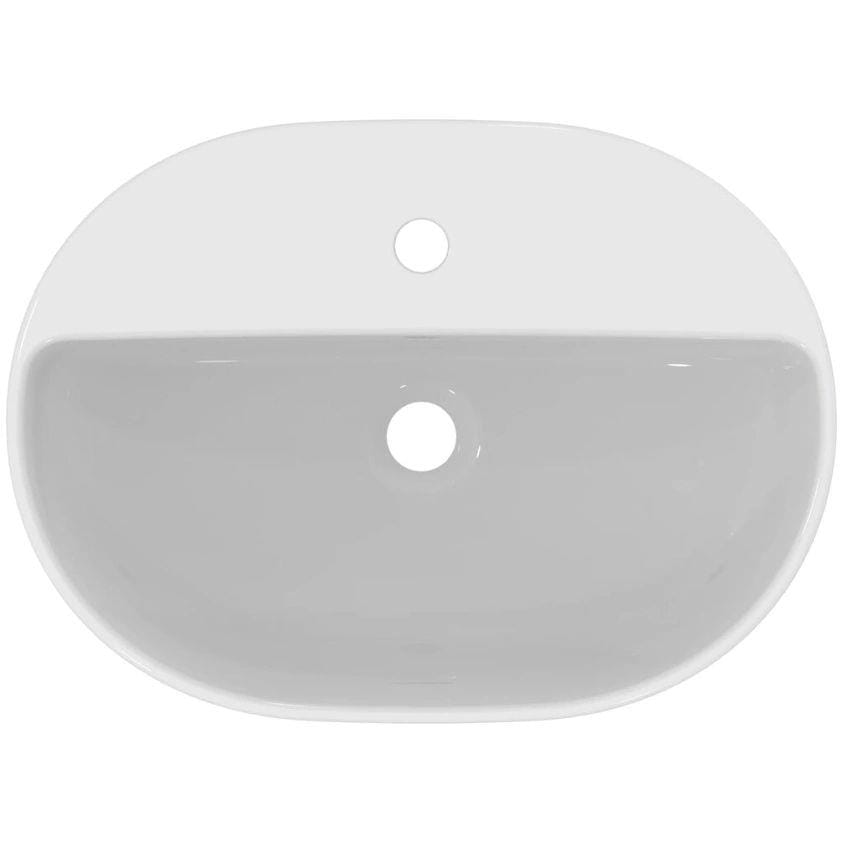 Ideal Standard Countertop Basin i.life O Oval 550mm 1 Tap Hole Countertop Basin in White Gloss