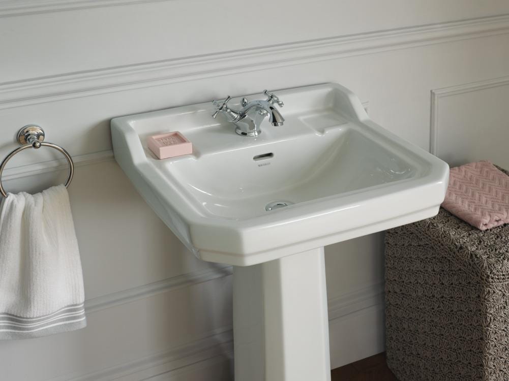 Ideal Standard Pedestal Basin Ideal Standard Waverley 560mm Traditional Basin with Pedestal and Overflow