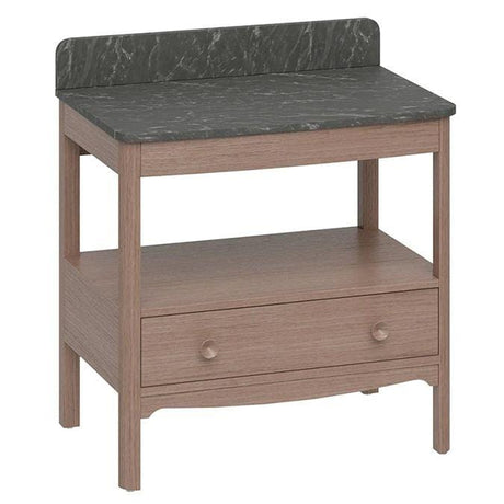 Burlington Floor Standing Vanity Unit Dark Oak / Marquina Burlington Guild Floor Standing 850mm Vanity Unit with Worktop