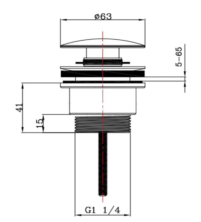 Aquarius Basin Waste Aquarius FT Universal Click Clack Basin Waste