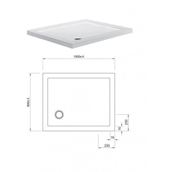 Crosswater Rectangle Shower Tray Crosswater 35mm Acrylic Rectangle Shower Tray