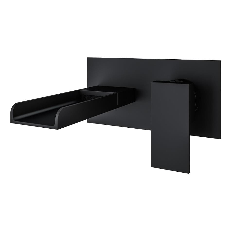 Aquarius Wall Mounted Bath Tap Matt Black Aquarius Angle Waterfall Wall Mounted Bath Filler Mixer Tap