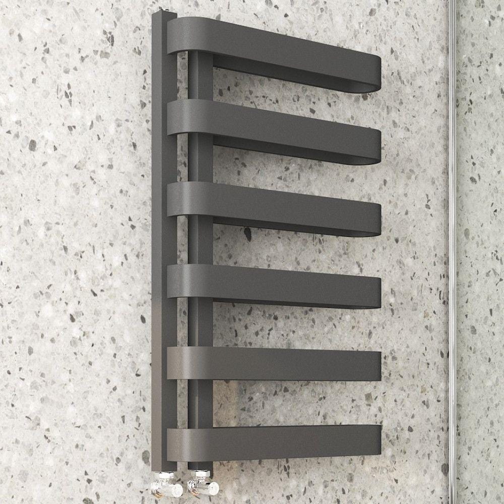 KRAD Designer Towel Radiators 850 x 500 / Central Heating K-RAD Texas Straight Vertical Designer Towel Rail in Anthracite