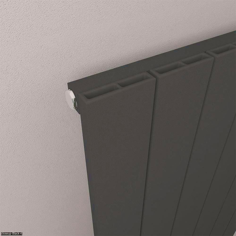 Eastbrook Panel Radiator Eastbrook Rosano Straight Horizontal Aluminium Radiator in Matt Black