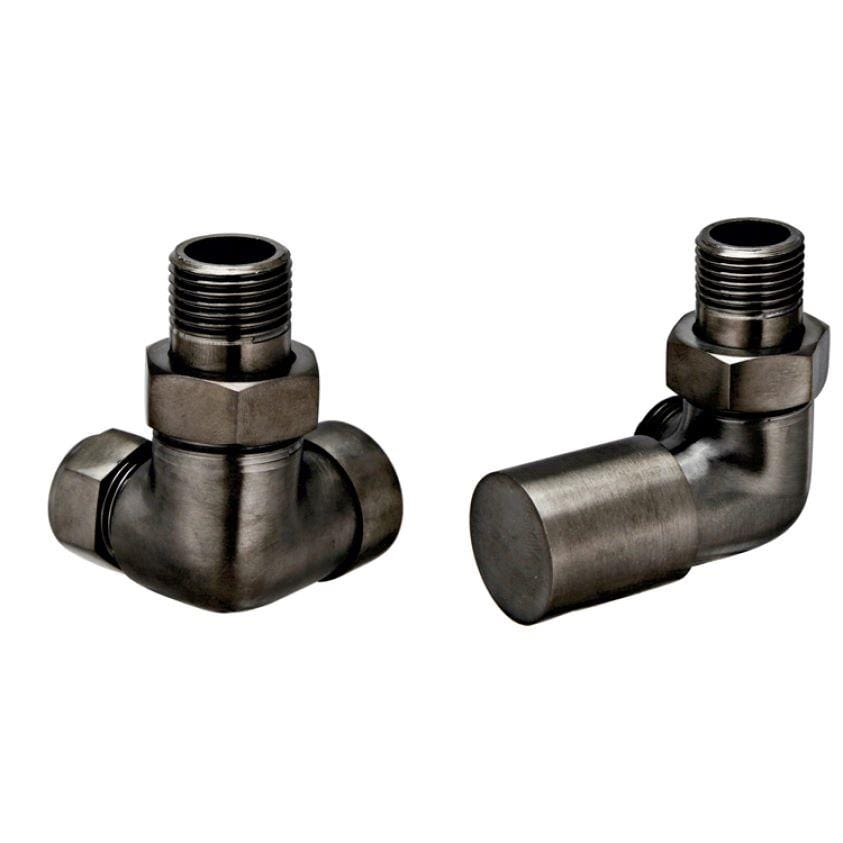 JTP Radiator Valve Brushed Black JTP Corner Radiator Valve