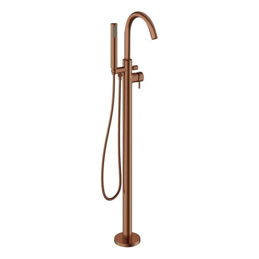 Crosswater Freestanding Bath Filler Brushed Bronze Crosswater MPRO Floor Standing Bath Shower Mixer
