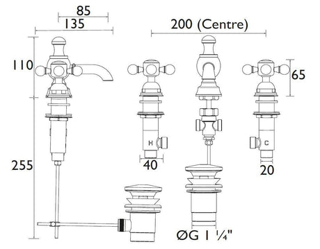 Heritage 3 Tap Hole Basin Set Heritage Hartlebury 3 Hole Basin Mixer Tap