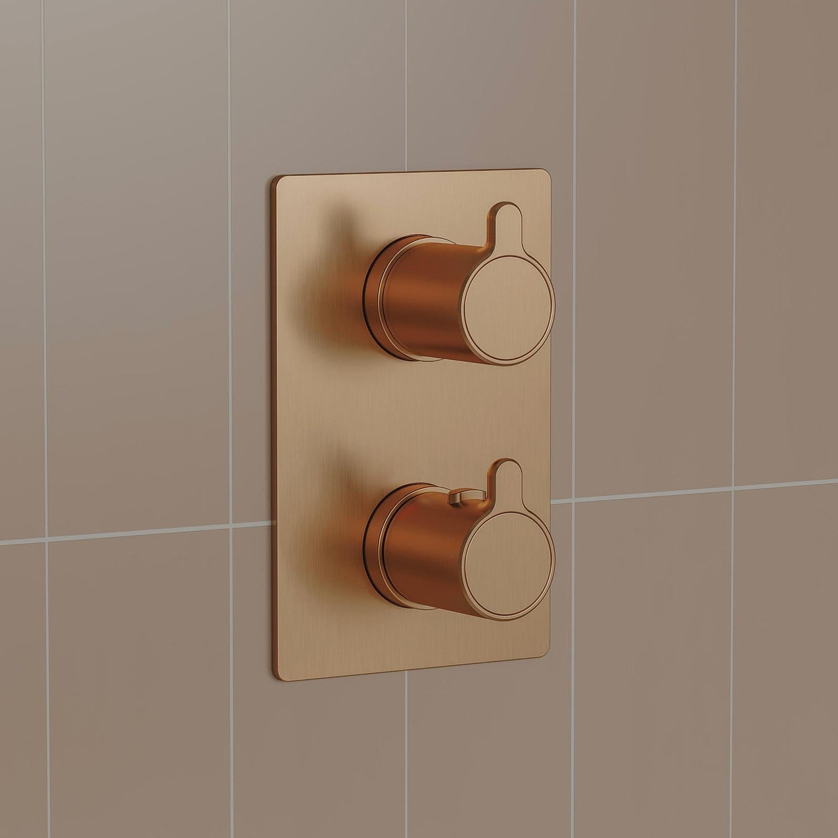 Flova Concealed Shower Valve Brushed Bronze Flova Moonlight Square 1, 2 or 3 Outlet SlimBOX Finishing Set