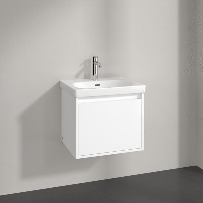 Villeroy & Boch Wall Mounted Vanity Unit Brilliant White Villeroy & Boch Skyla Wall Mounted 500mm One Drawer Vanity Unit with Basin