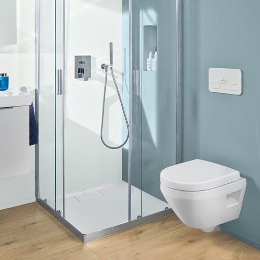Villeroy & Boch Wall Hung Toilet Villeroy & Boch Architectura Compact Wall Hung Rimless Toilet with TwistFlush and Soft Close Seat