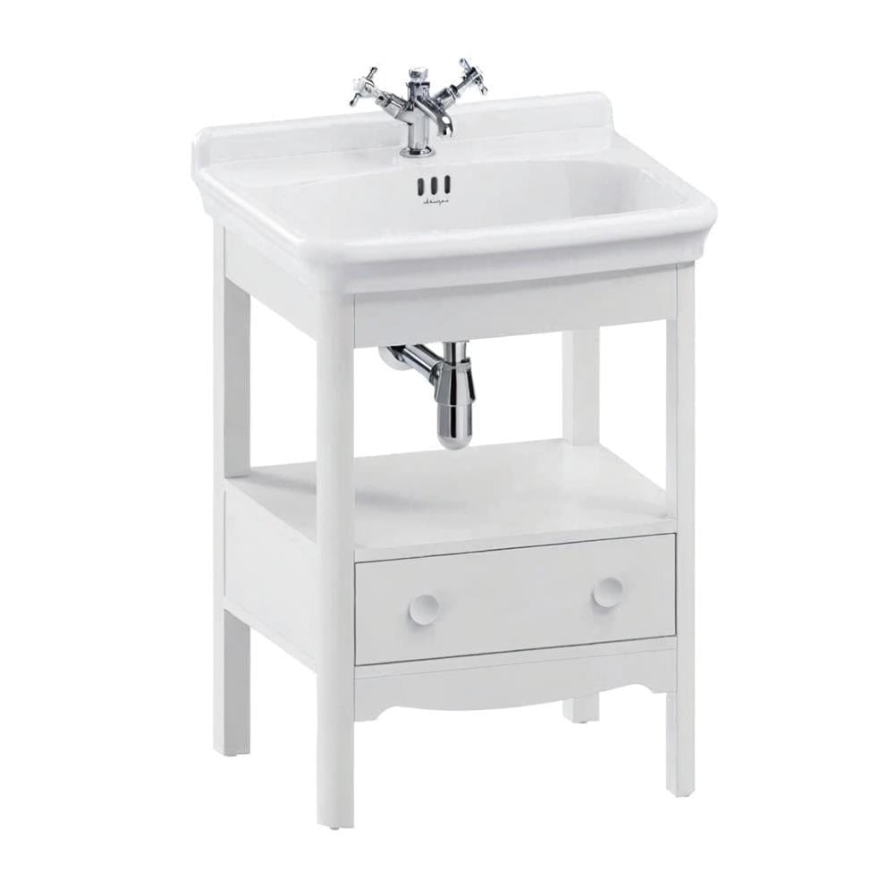 Burlington Floor Standing Vanity Unit Varley White / 2 Hole Burlington Guild Floor Standing 620mm Vanity Unit with Basin