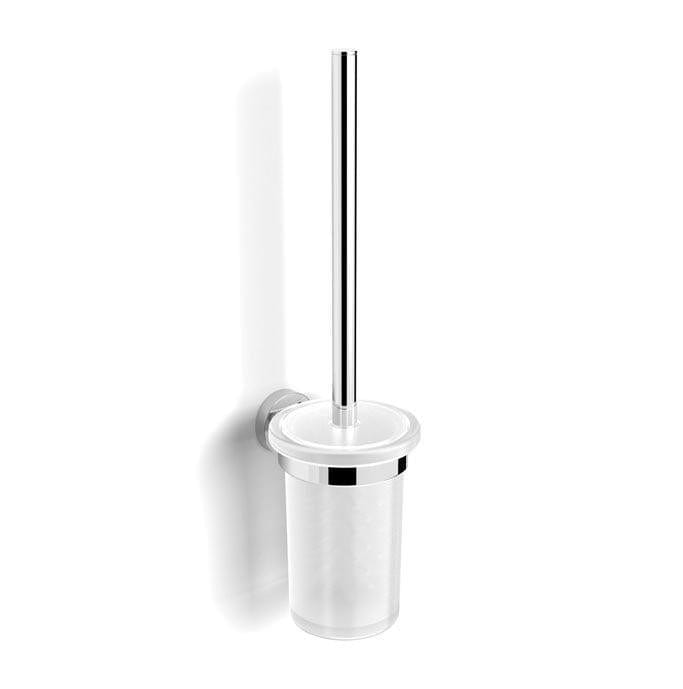 HiB Toilet Brush Holder HiB Wall Mounted Round Toilet Brush and Holder in Chrome