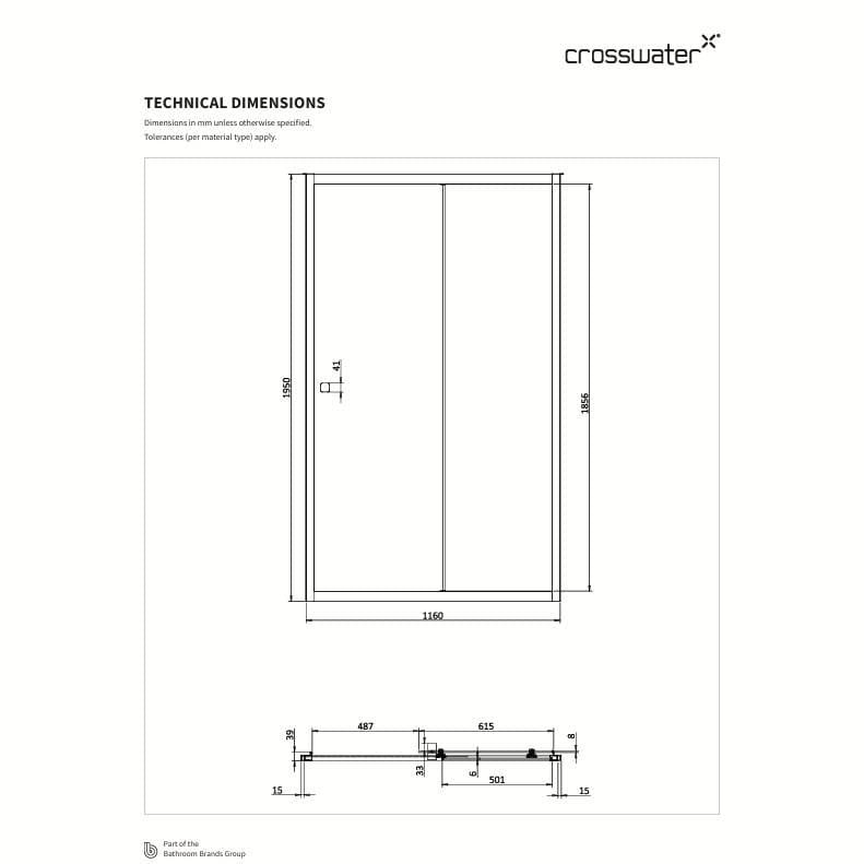 Crosswater Sliding Shower Door Crosswater Clear 6 Single Sliding Shower Door