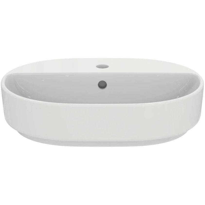 Ideal Standard Countertop Basin i.life O Oval 550mm 1 Tap Hole Countertop Basin in White Gloss