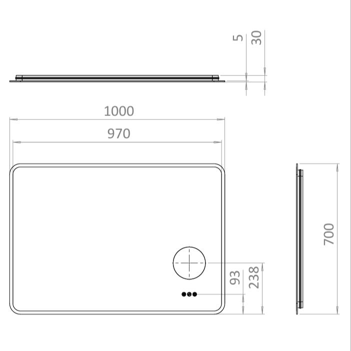 Crosswater Illuminated Mirror Crosswater Svelte Illuminated LED Mirror with Magnifier