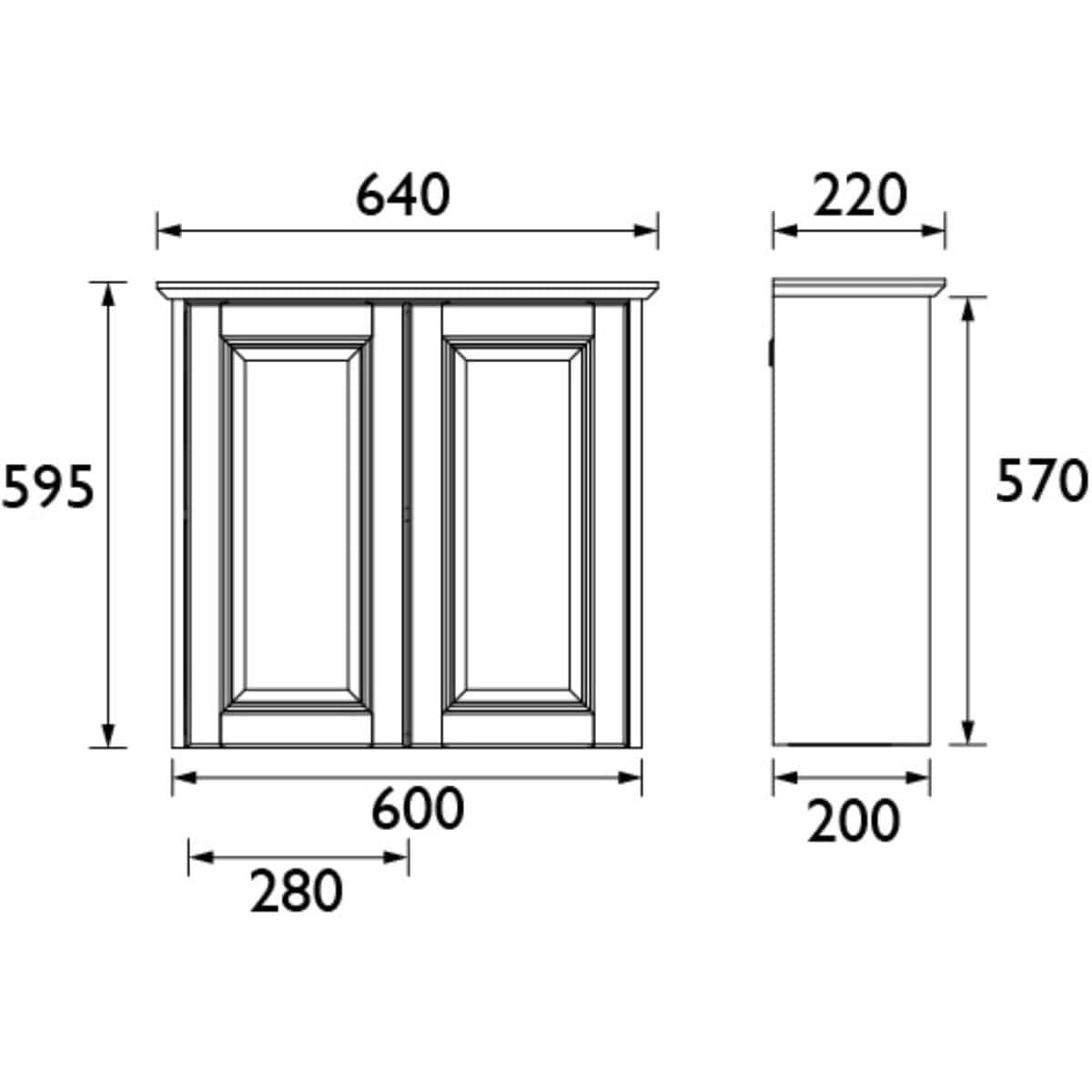 Heritage Mirrored Cabinet Heritage Caversham Double Door Mirror Wall Cabinet with Handles in Chantilly