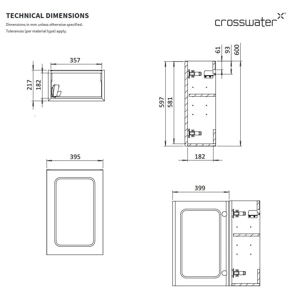 Crosswater Cloakroom Vanity Unit Crosswater Alo Single Door Wall Mounted 400mm Cloakroom Vanity Unit with Basin
