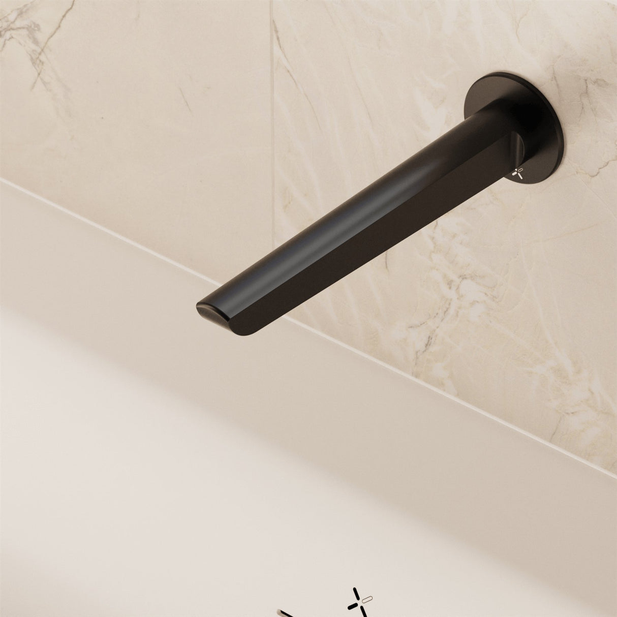 Crosswater Bath Spout Matt Black Crosswater Foile Bath Spout
