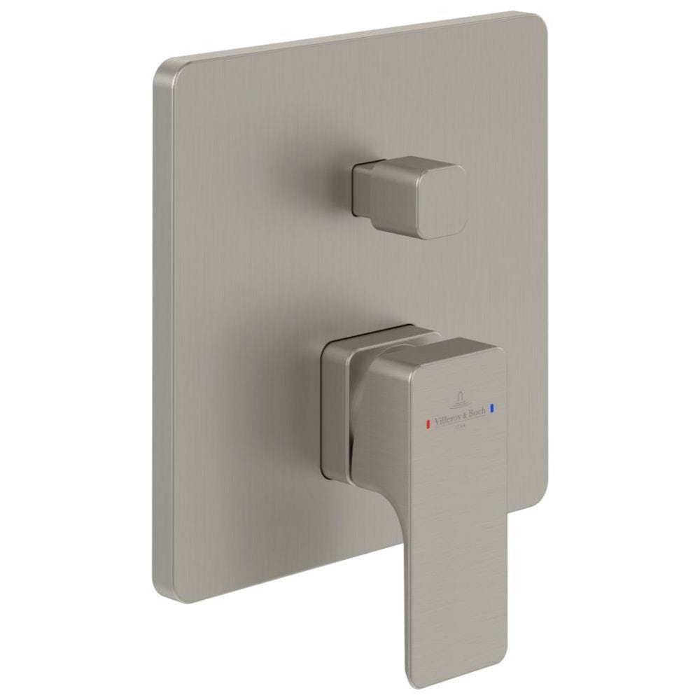 Villeroy & Boch Concealed Shower Valve Brushed Nickel Villeroy & Boch Subway 3.0 2-Outlet Single Lever Trim Set Mixer