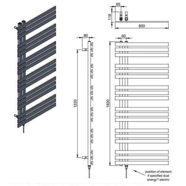 Vogue Designer Towel Radiator Vogue Aquila Designer Towel Rail in Chrome