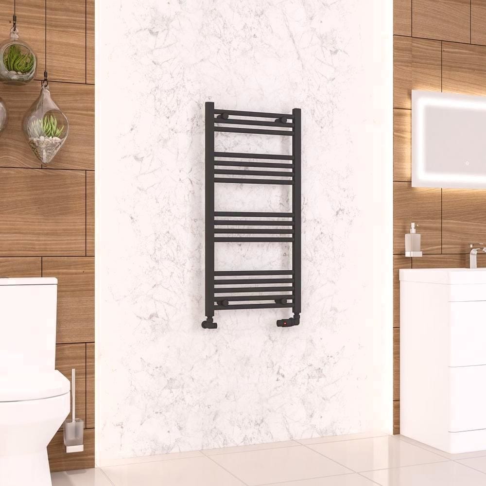 Eastbrook Wendover Straight Vertical Heated Towel Rail in Matt Black