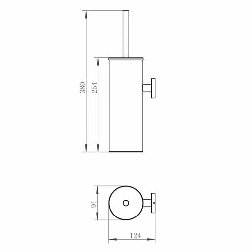 JTP Toilet Brush JTP VOS Wall Mounted Toilet Brush and Holder