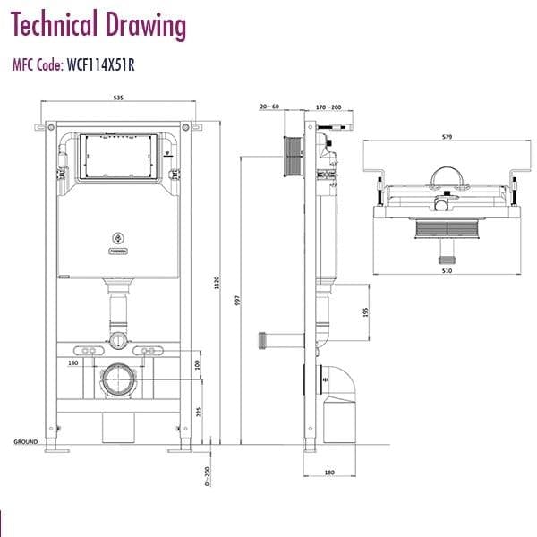Crosswater Wall Hung WC Frame Crosswater Wall Hung Toilet Frame and Cistern