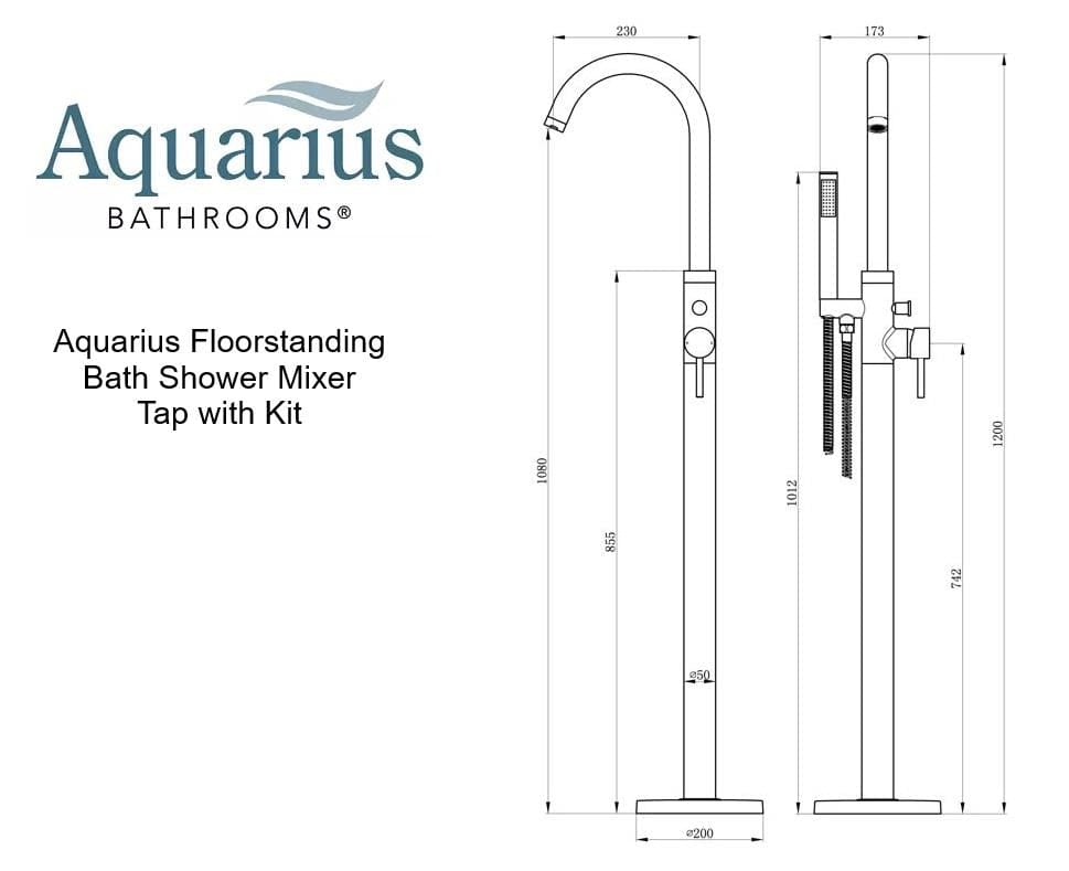 Aquarius Freestanding Bath Filler Aquarius Zanelli Floorstanding Bath Shower Mixer Tap with Shower Kit