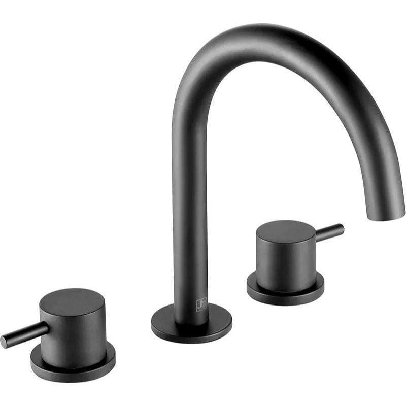 JTP Basin Mixer Tap JTP VOS 3 Hole Deck Mounted Basin Mixer Tap in Matt Black