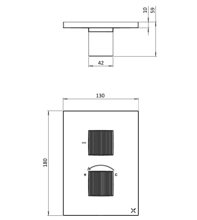 Crosswater Limit Crossbox 1 Outlet Trimset