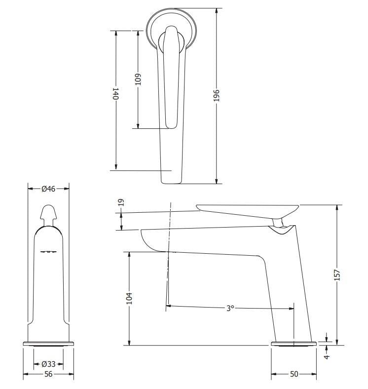 Crosswater Foile Basin Monobloc Mixer Tap