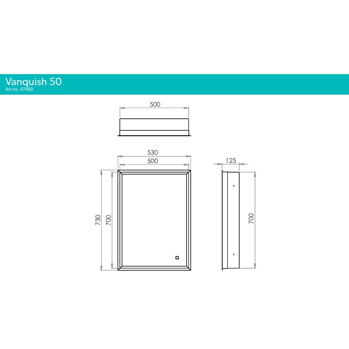 HiB Mirrored Cabinet HiB Vanquish LED Illuminated Recessed Cabinet