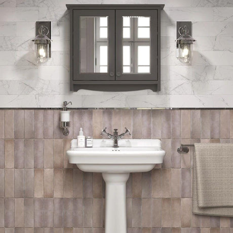 Burlington Mirrored Cabinet Ashbee Grey Burlington Guild 650mm Mirrored Cabinet