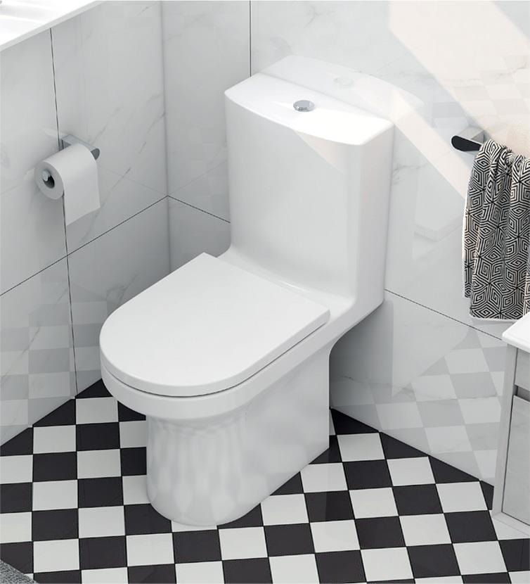 Imex Close Coupled Toilet Imex Alma Open Back Close Coupled Rimless Toilet with Soft Close Seat