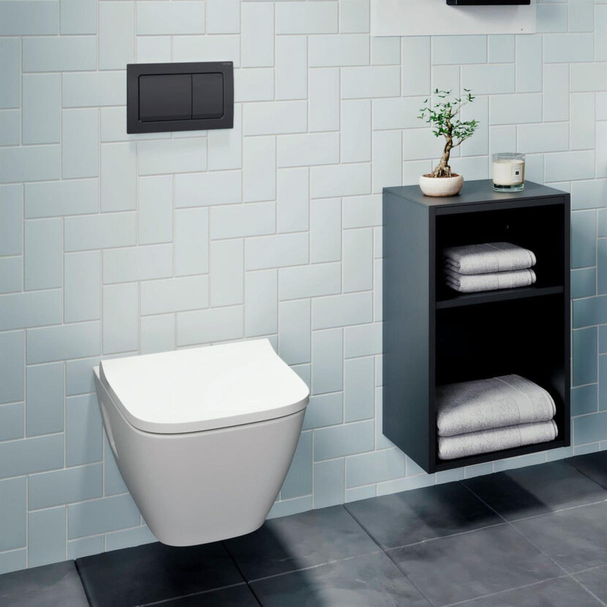 Geberit Flush Plate Geberit Alpha Flush Plate with Square Buttons