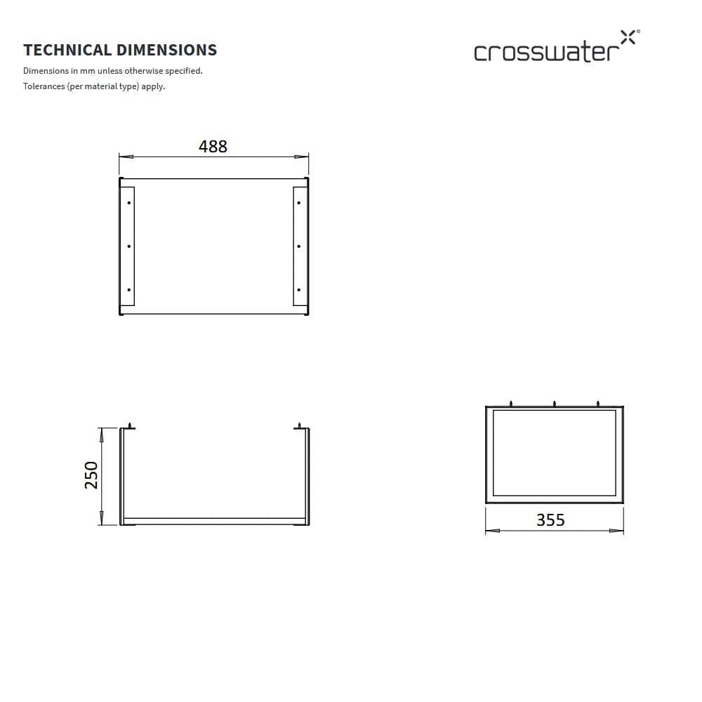 Crosswater Bathroom Furniture Accessory Crosswater Mada Optional Shelf and Frame