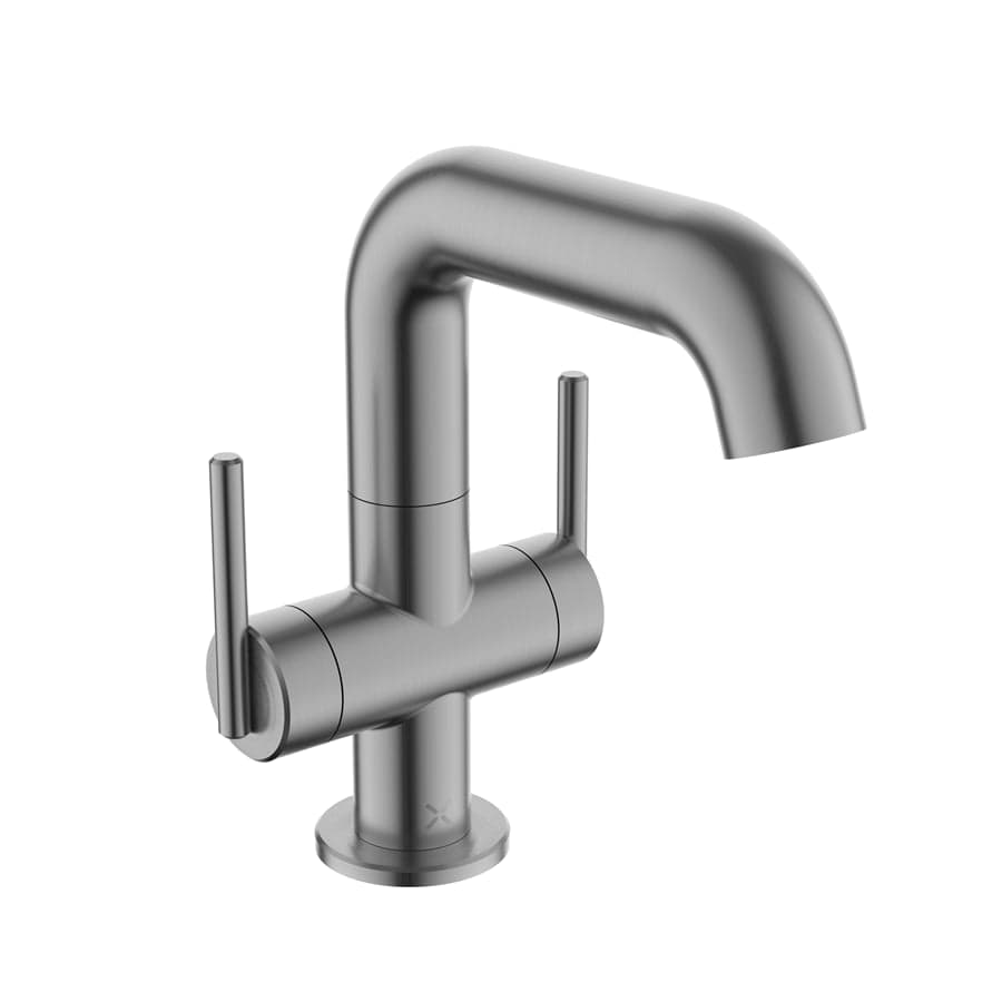 Crosswater Mono Basin Tap Slate Crosswater 3ONE6 Lever 2 Handle Basin Mixer Tap with Swivel Spout