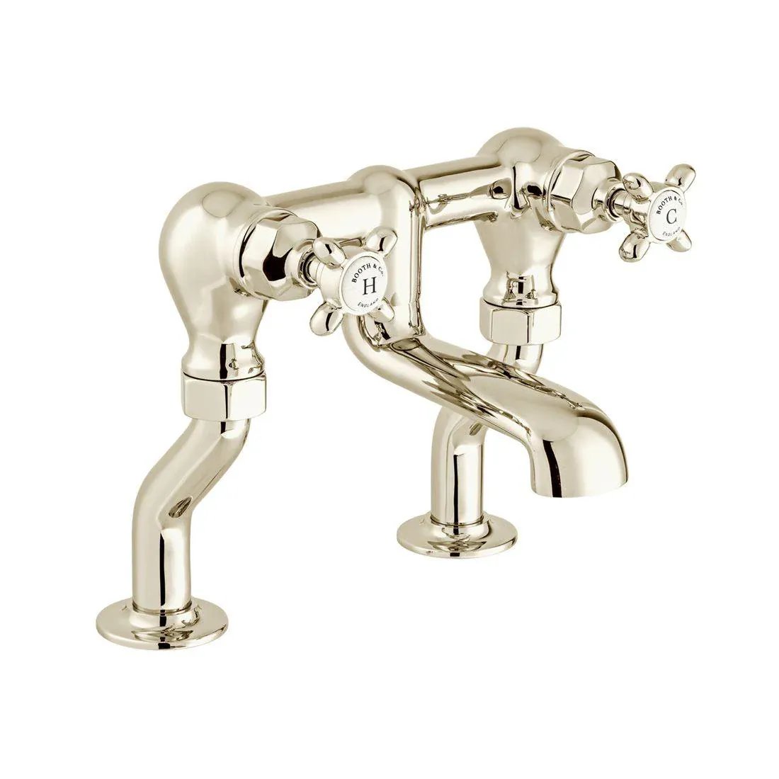 Vado Bath Mixer Bright Nickel Booth & Co. Axbridge Bath Filler Tap